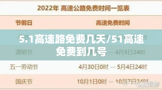 5.1高速路免费几天/51高速免费到几号 5.1高速路免费几天/51高速免费到几号