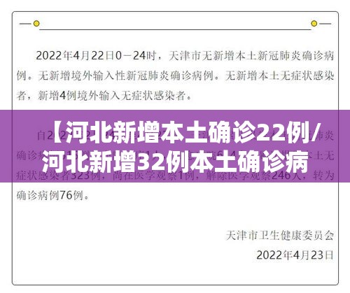 【河北新增本土确诊22例/河北新增32例本土确诊病例?】 【河北新增本土确诊22例/河北新增32例本土确诊病例?】