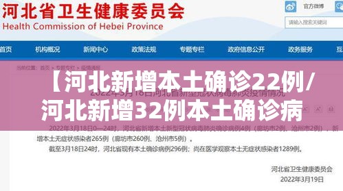 【河北新增本土确诊22例/河北新增32例本土确诊病例?】 【河北新增本土确诊22例/河北新增32例本土确诊病例?】