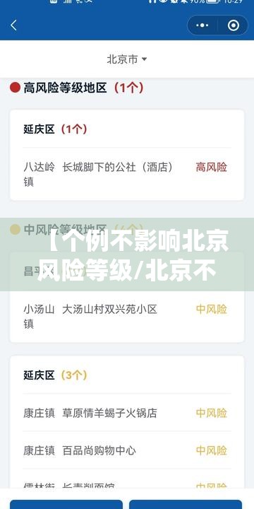【个例不影响北京风险等级/北京不是风险地区】 【个例不影响北京风险等级/北京不是风险地区】