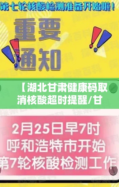 【湖北甘肃健康码取消核酸超时提醒/甘肃健康码服务器超时】