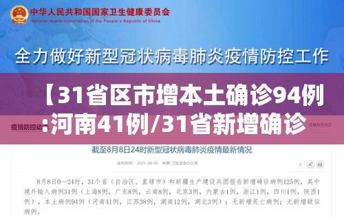 【31省区市增本土确诊94例:河南41例/31省新增确诊24例河南】 【31省区市增本土确诊94例:河南41例/31省新增确诊24例河南】