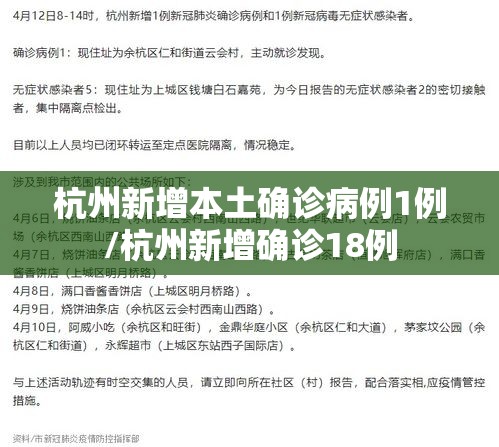 杭州新增本土确诊病例1例/杭州新增确诊18例 杭州新增本土确诊病例1例/杭州新增确诊18例