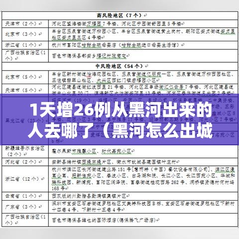1天增26例从黑河出来的人去哪了(黑河怎么出城) 1天增26例从黑河出来的人去哪了(黑河怎么出城)