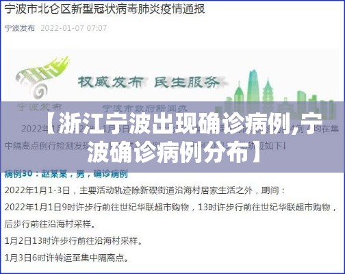 【浙江宁波出现确诊病例,宁波确诊病例分布】 【浙江宁波出现确诊病例,宁波确诊病例分布】