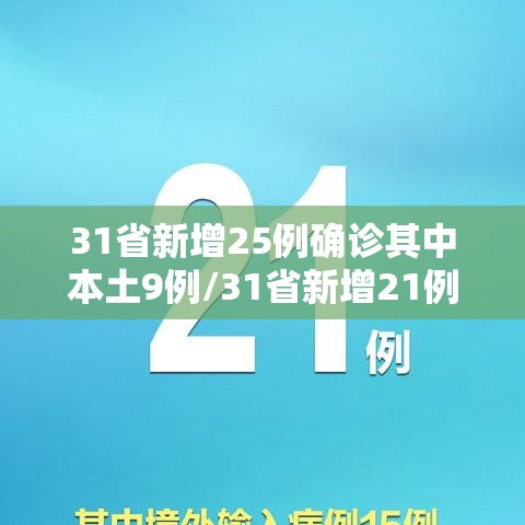 31省新增25例确诊其中本土9例/31省新增21例确诊 本土病例15例 31省新增25例确诊其中本土9例/31省新增21例确诊 本土病例15例