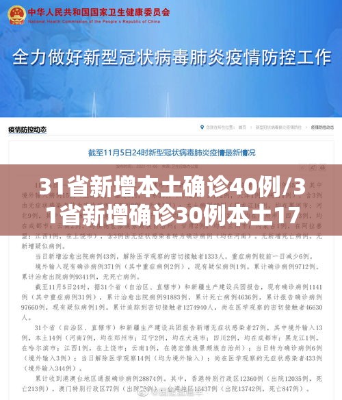 31省新增本土确诊40例/31省新增确诊30例本土17例