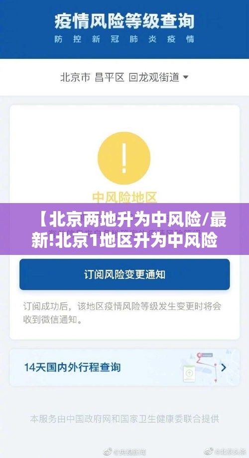【北京两地升为中风险/最新!北京1地区升为中风险地区】 【北京两地升为中风险/最新!北京1地区升为中风险地区】