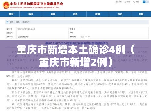 重庆市新增本土确诊4例（重庆市新增2例）
