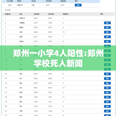 郑州一小学4人阳性:郑州学校死人新闻 郑州一小学4人阳性:郑州学校死人新闻