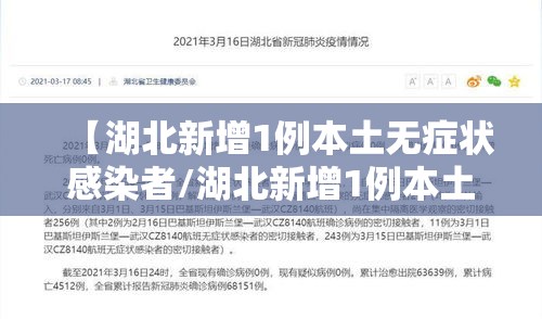【湖北新增1例本土无症状感染者/湖北新增1例本土无症状感染者】 【湖北新增1例本土无症状感染者/湖北新增1例本土无症状感染者】
