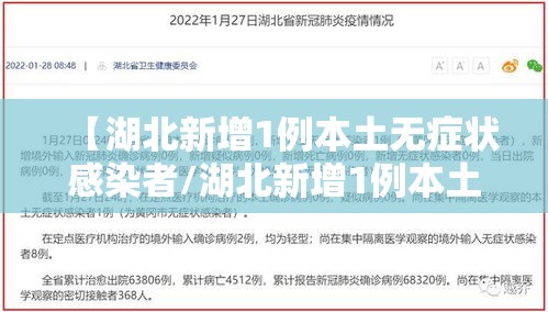 【湖北新增1例本土无症状感染者/湖北新增1例本土无症状感染者】 【湖北新增1例本土无症状感染者/湖北新增1例本土无症状感染者】