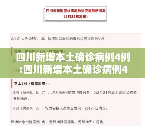 四川新增本土确诊病例4例:四川新增本土确诊病例4例是哪里的 四川新增本土确诊病例4例:四川新增本土确诊病例4例是哪里的