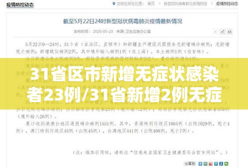 31省区市新增无症状感染者23例/31省新增2例无症状患者 31省区市新增无症状感染者23例/31省新增2例无症状患者