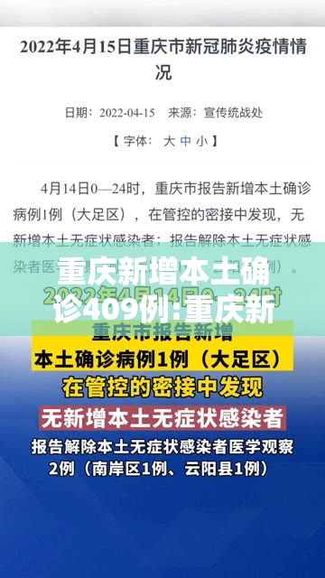 重庆新增本土确诊409例:重庆新增病例行动轨迹 重庆新增本土确诊409例:重庆新增病例行动轨迹