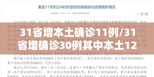 31省增本土确诊11例/31省增确诊30例其中本土12例 31省增本土确诊11例/31省增确诊30例其中本土12例