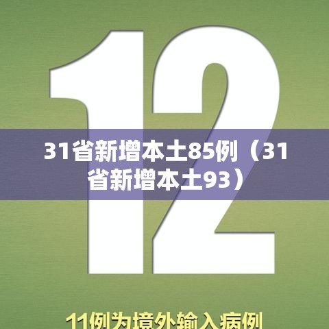 31省新增本土85例(31省新增本土93) 31省新增本土85例(31省新增本土93)