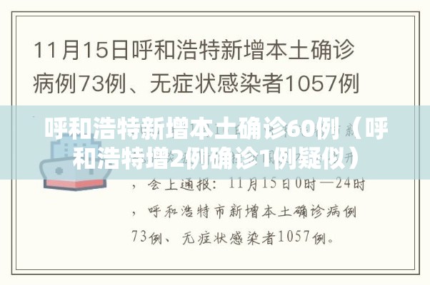 呼和浩特新增本土确诊60例(呼和浩特增2例确诊1例疑似) 呼和浩特新增本土确诊60例(呼和浩特增2例确诊1例疑似)