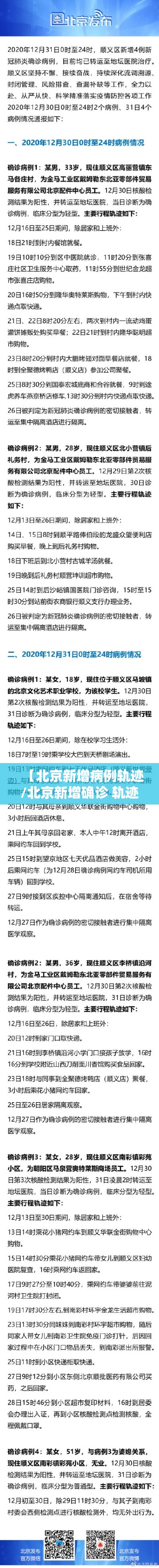 【北京新增病例轨迹/北京新增确诊 轨迹】 【北京新增病例轨迹/北京新增确诊 轨迹】