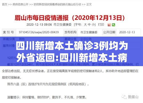 四川新增本土确诊3例均为外省返回:四川新增本土病例行程轨迹