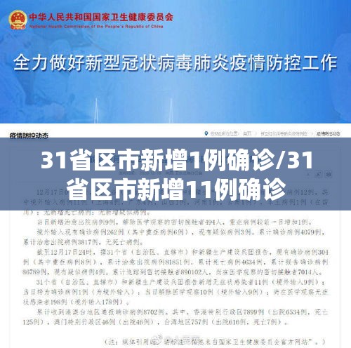 31省区市新增1例确诊/31省区市新增11例确诊 31省区市新增1例确诊/31省区市新增11例确诊