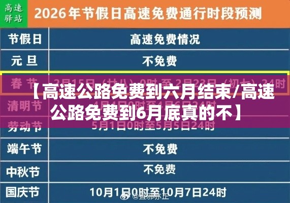 【高速公路免费到六月结束/高速公路免费到6月底真的不】 【高速公路免费到六月结束/高速公路免费到6月底真的不】