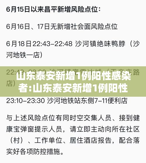 山东泰安新增1例阳性感染者:山东泰安新增1例阳性感染者是哪里的 山东泰安新增1例阳性感染者:山东泰安新增1例阳性感染者是哪里的