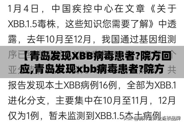 【青岛发现XBB病毒患者?院方回应,青岛发现xbb病毒患者?院方回应了吗】 【青岛发现XBB病毒患者?院方回应,青岛发现xbb病毒患者?院方回应了吗】