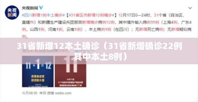 31省新增12本土确诊(31省新增确诊22例 其中本土8例) 31省新增12本土确诊(31省新增确诊22例 其中本土8例)