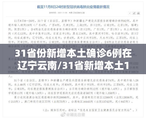 31省份新增本土确诊6例在辽宁云南/31省新增本土1例在辽宁 31省份新增本土确诊6例在辽宁云南/31省新增本土1例在辽宁