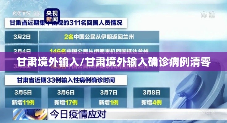 甘肃境外输入/甘肃境外输入确诊病例清零 甘肃境外输入/甘肃境外输入确诊病例清零