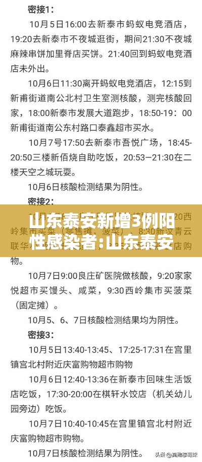 山东泰安新增3例阳性感染者:山东泰安确诊一例新冠状 山东泰安新增3例阳性感染者:山东泰安确诊一例新冠状