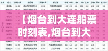 【烟台到大连船票时刻表,烟台到大连船票时刻表_船票票价预订查询】 【烟台到大连船票时刻表,烟台到大连船票时刻表_船票票价预订查询】
