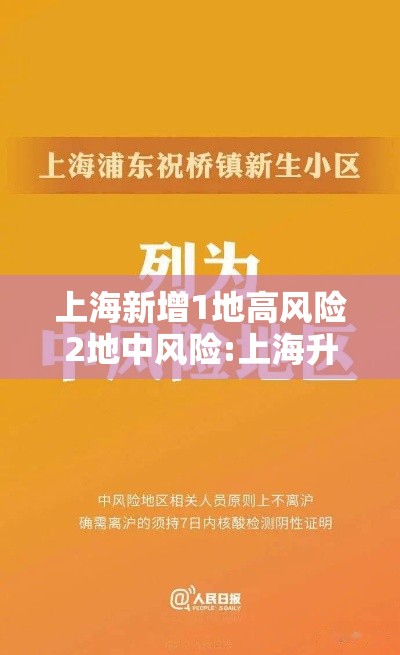 上海新增1地高风险2地中风险:上海升级1地为中风险地区 上海新增1地高风险2地中风险:上海升级1地为中风险地区