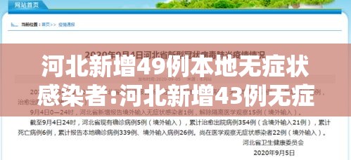 河北新增49例本地无症状感染者:河北新增43例无症状感染者活动轨迹 河北新增49例本地无症状感染者:河北新增43例无症状感染者活动轨迹