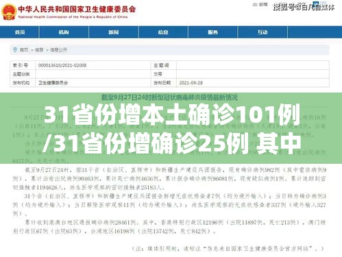 31省份增本土确诊101例/31省份增确诊25例 其中本土5例 31省份增本土确诊101例/31省份增确诊25例 其中本土5例