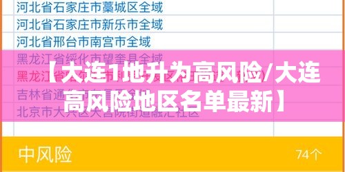 【大连1地升为高风险/大连高风险地区名单最新】 【大连1地升为高风险/大连高风险地区名单最新】