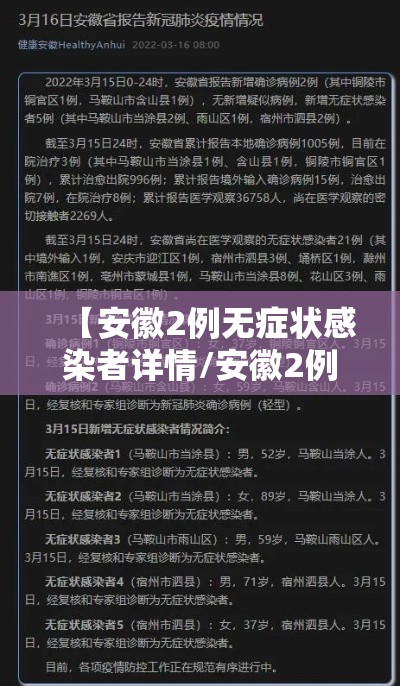 【安徽2例无症状感染者详情/安徽2例无症状感染者详情公布】 【安徽2例无症状感染者详情/安徽2例无症状感染者详情公布】