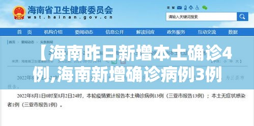 【海南昨日新增本土确诊4例,海南新增确诊病例3例 累计46例】 【海南昨日新增本土确诊4例,海南新增确诊病例3例 累计46例】