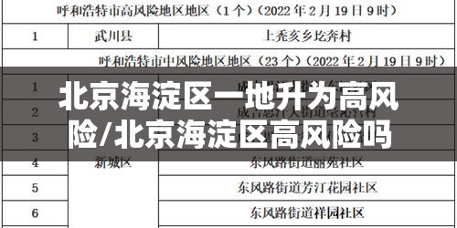 北京海淀区一地升为高风险/北京海淀区高风险吗