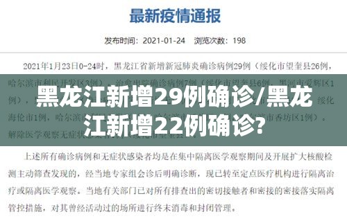 黑龙江新增29例确诊/黑龙江新增22例确诊?