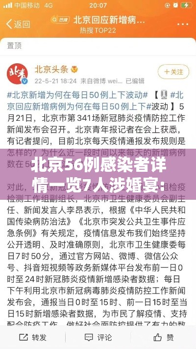 北京56例感染者详情一览7人涉婚宴:北京5名病例 北京56例感染者详情一览7人涉婚宴:北京5名病例