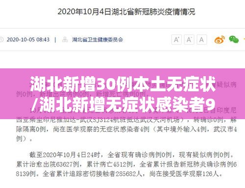 湖北新增30例本土无症状/湖北新增无症状感染者9例,现有确诊病例6例 湖北新增30例本土无症状/湖北新增无症状感染者9例,现有确诊病例6例