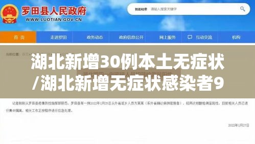 湖北新增30例本土无症状/湖北新增无症状感染者9例,现有确诊病例6例 湖北新增30例本土无症状/湖北新增无症状感染者9例,现有确诊病例6例