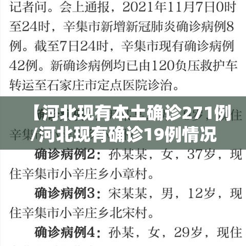 【河北现有本土确诊271例/河北现有确诊19例情况】 【河北现有本土确诊271例/河北现有确诊19例情况】