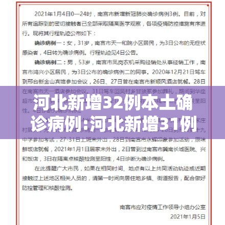 河北新增32例本土确诊病例:河北新增31例确诊 河北新增32例本土确诊病例:河北新增31例确诊