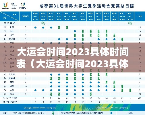 大运会时间2023具体时间表(大运会时间2023具体时间表图片) 大运会时间2023具体时间表(大运会时间2023具体时间表图片)