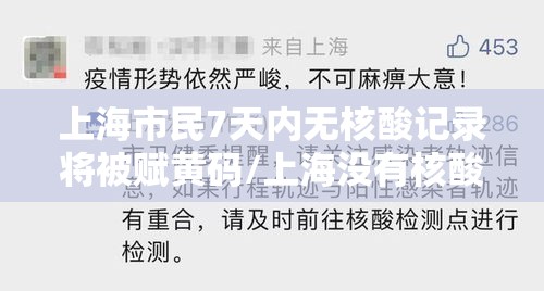 上海市民7天内无核酸记录将被赋黄码/上海没有核酸检测 上海市民7天内无核酸记录将被赋黄码/上海没有核酸检测