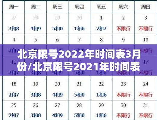 北京限号2022年时间表3月份/北京限号2021年时间表1月份 北京限号2022年时间表3月份/北京限号2021年时间表1月份