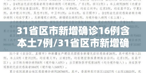 31省区市新增确诊16例含本土7例/31省区市新增确诊15例含本土1例 31省区市新增确诊16例含本土7例/31省区市新增确诊15例含本土1例